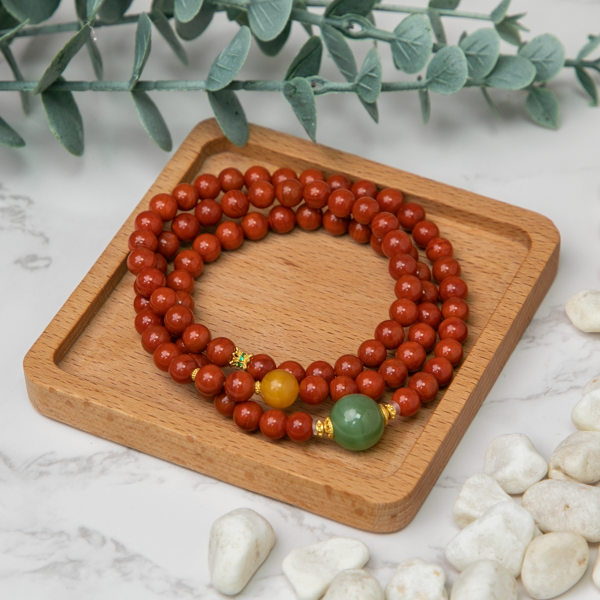 The Path of Buddha- South Red Agate Beads