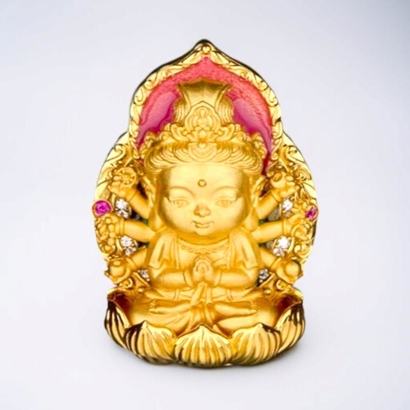 18K 十二生肖八大守护本尊 S925 吊坠 (生肖龙蛇马羊猴鸡)