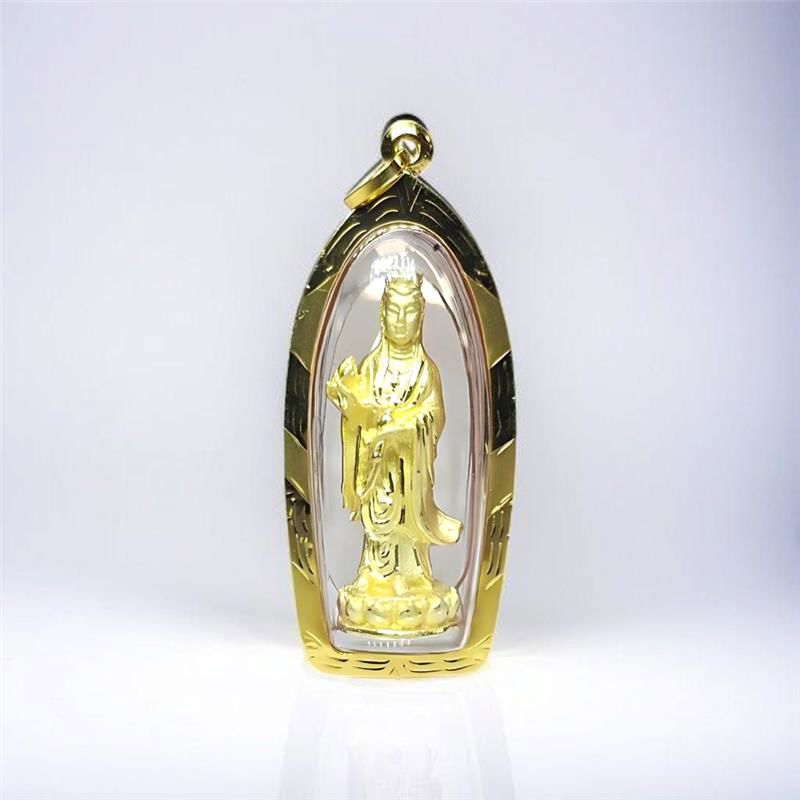观世音菩萨 (Guanyin) 金吊坠 (A-561-0030-1)