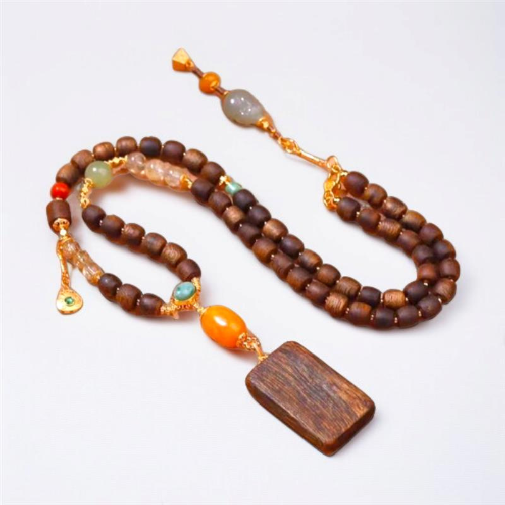 沉香 (多宝) 无事牌 (平安无事) 吊坠 (40mm) (35g)