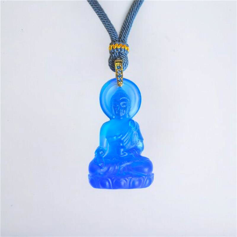 药师琉璃光如来琉璃吊坠 (42mm) (20g)