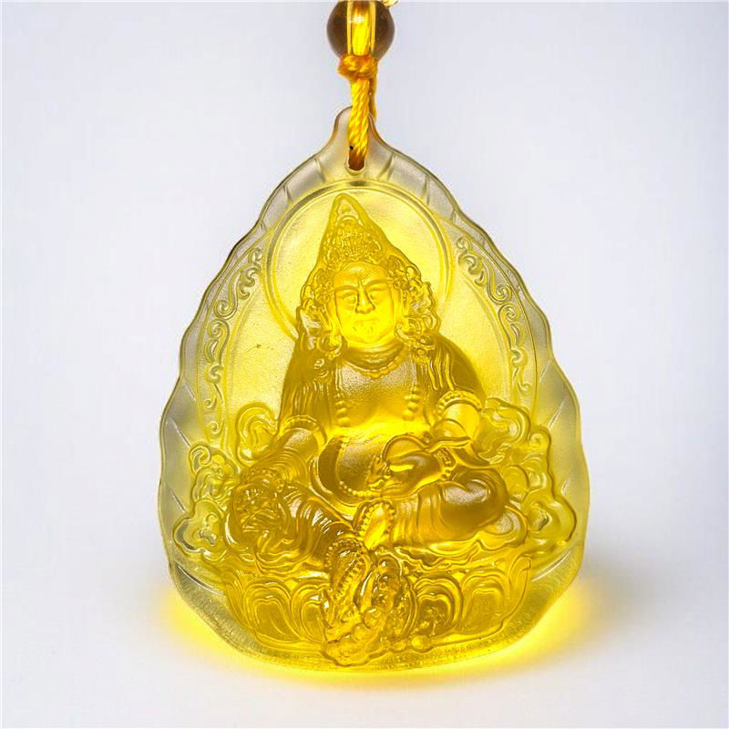 黄财神古法琉璃吊坠