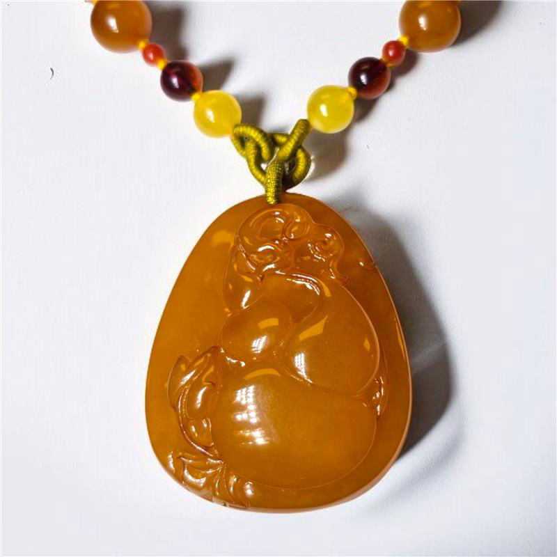 琥珀蜜蜡 (葫芦) 福禄吊坠 (40mm)