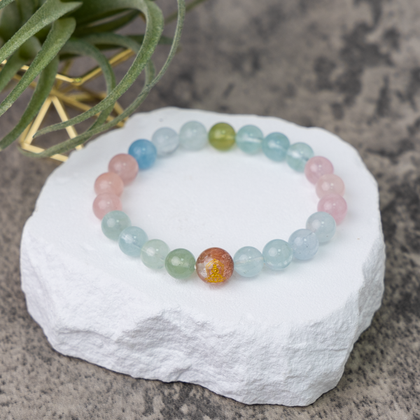 Morganite crystal bracelet on sale