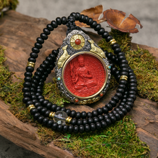 Red buddha necklace online