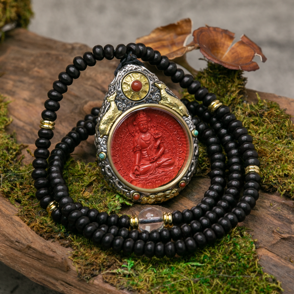 Red jade 2025 buddha pendant