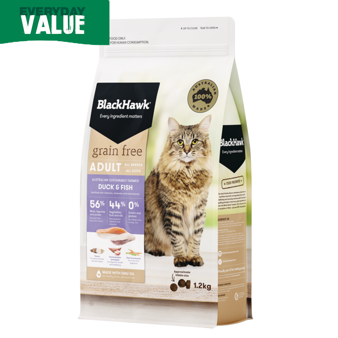 Black Hawk Cat Grain Free Duck & Fish 1.2kg