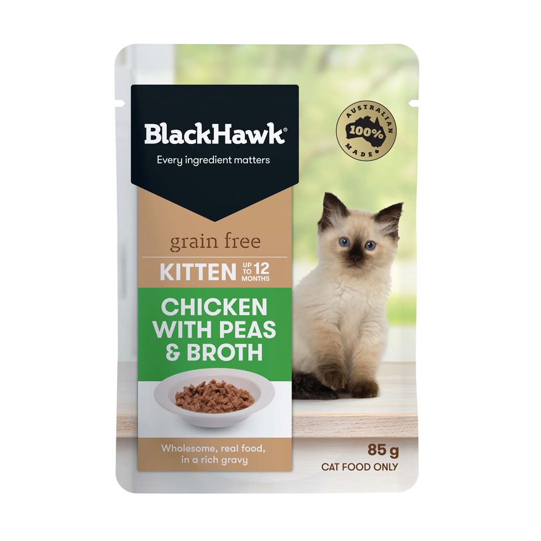 Black Hawk Kitten Chick/Peas/Broth 85g