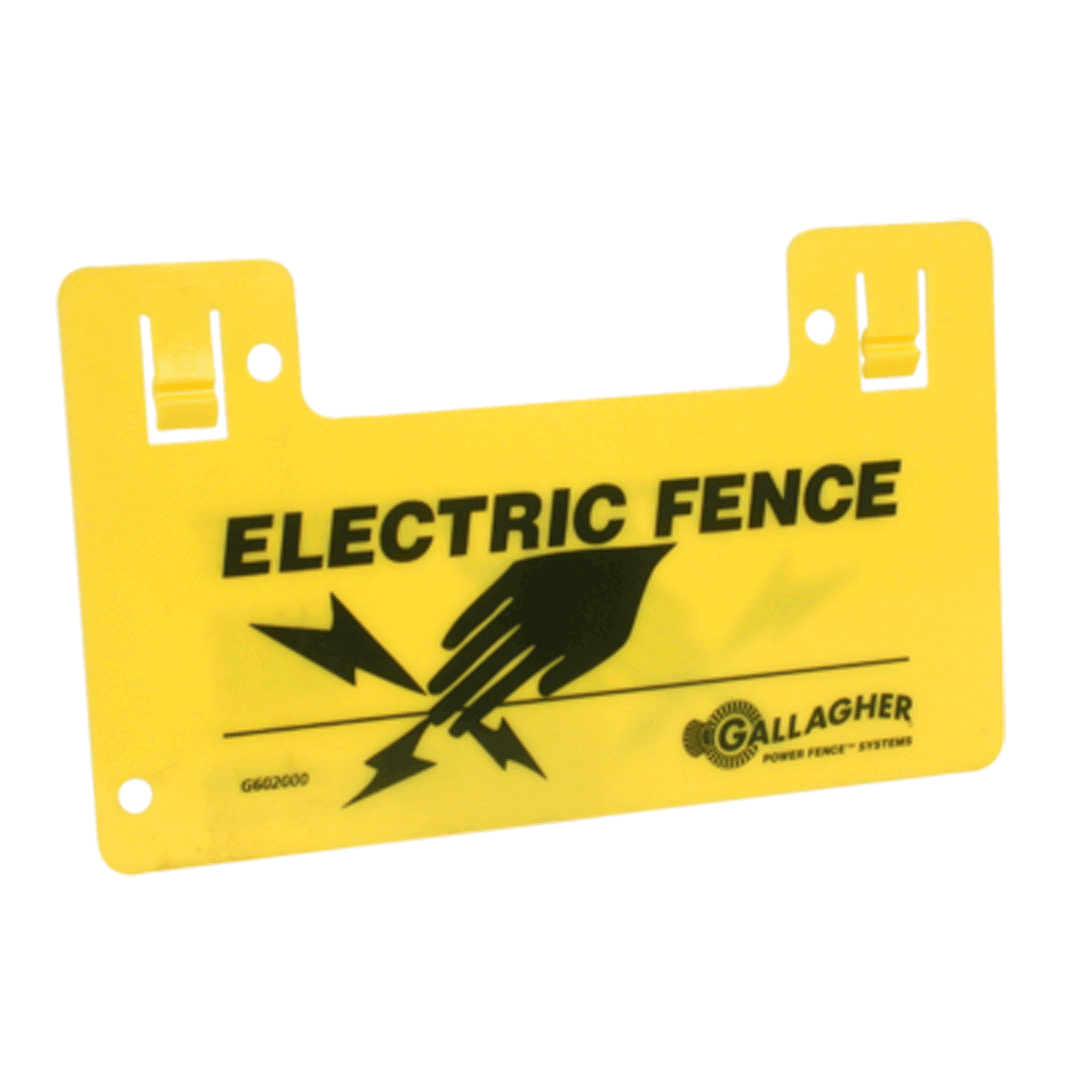 Gallagher Warning Sign Electric Fence Yellow