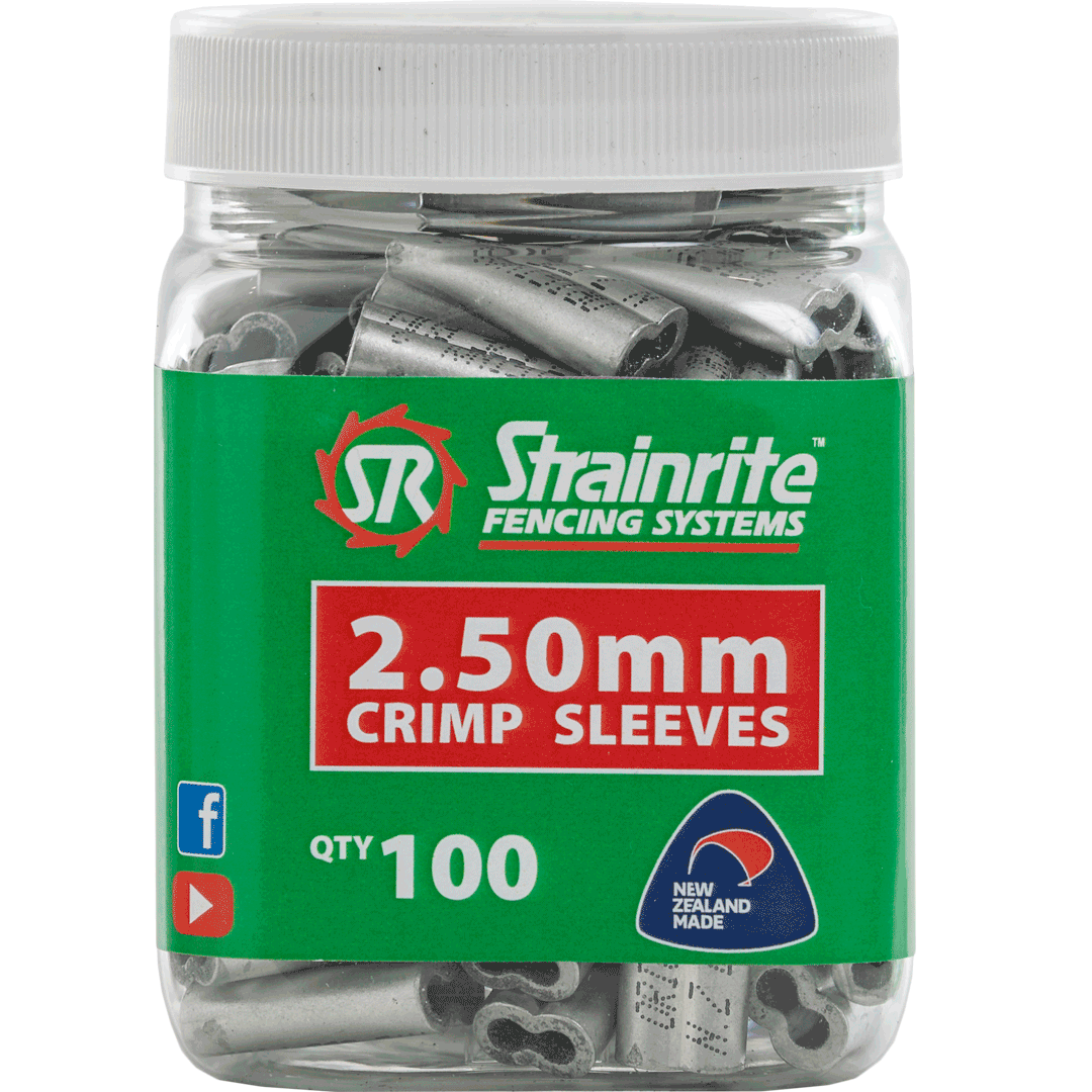 Strainrite Crimp Sleeves 2.5mm 100 Pottle