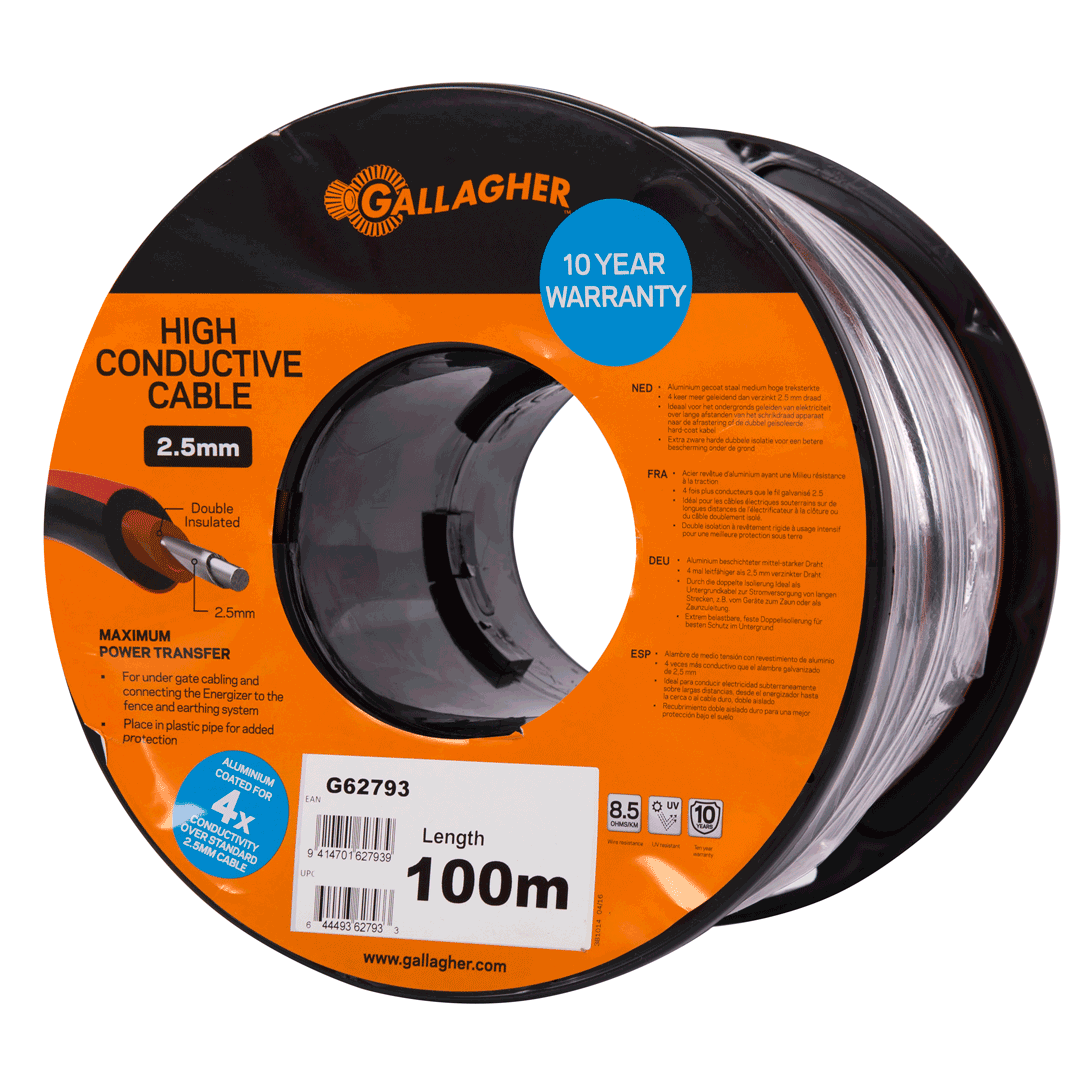 Gallagher Cable High Conductive Red 100m