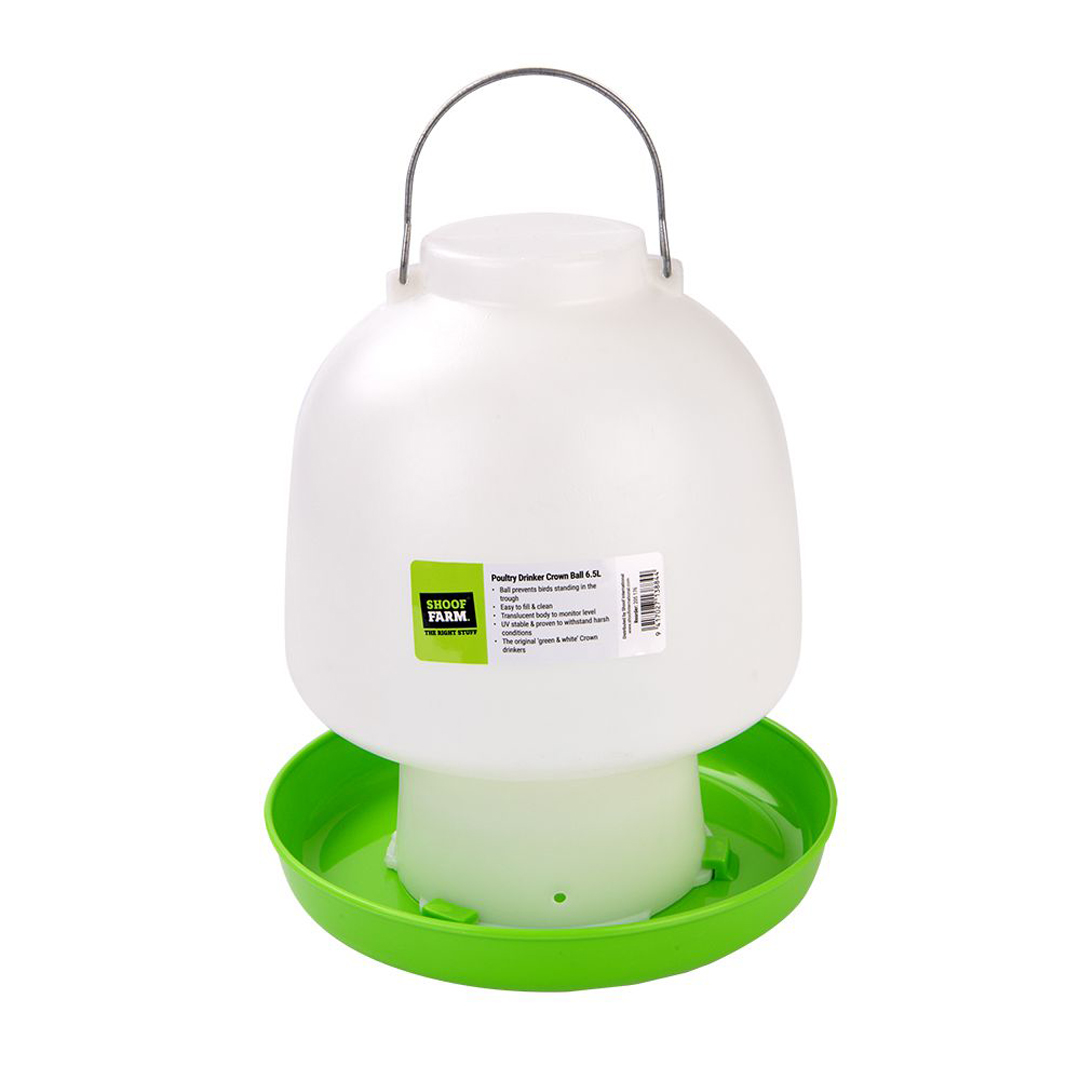 Shoof Poultry Drinker Ball Type 6.5L Green & White