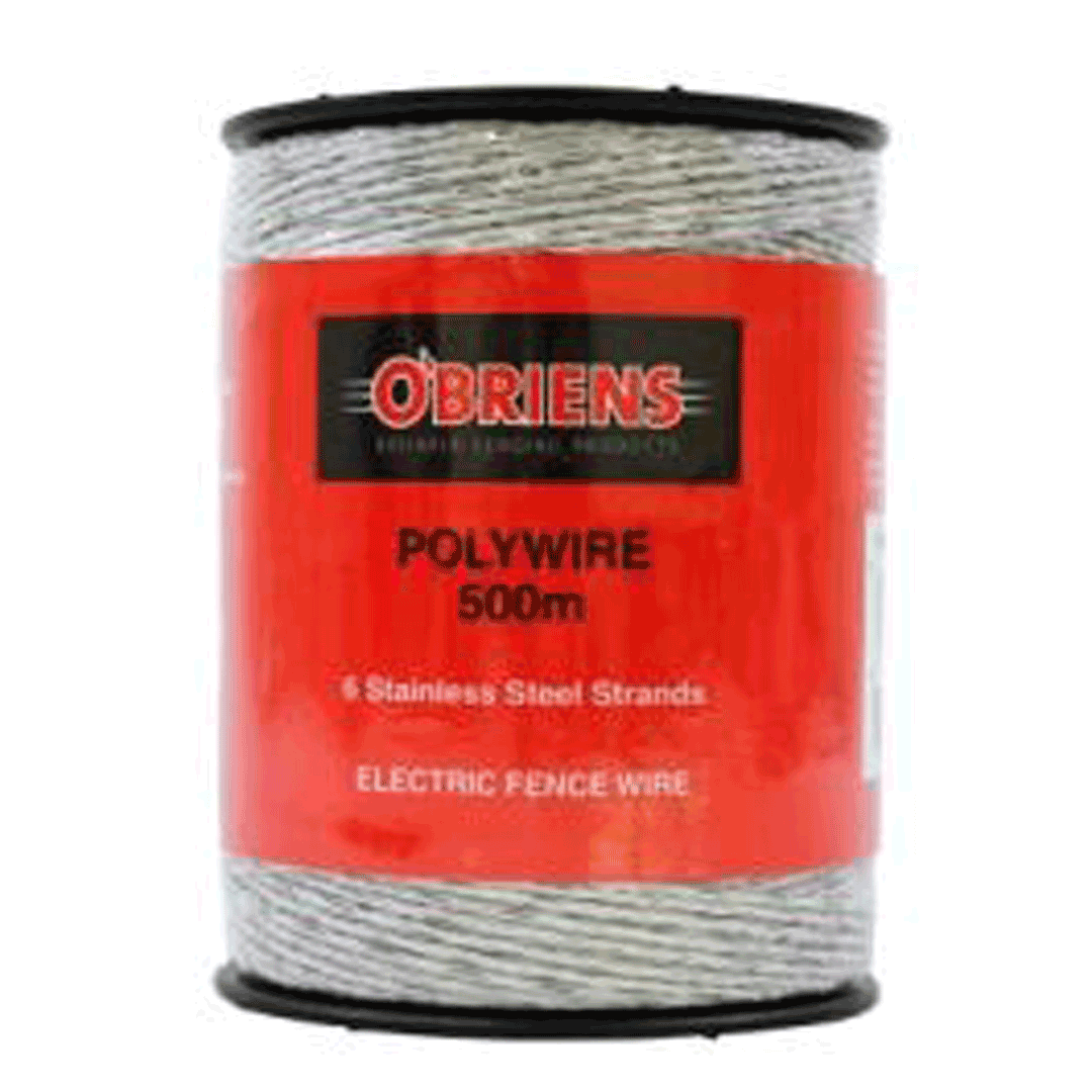 OBriens Polywire 6 Stainless Steel Strands White 500m