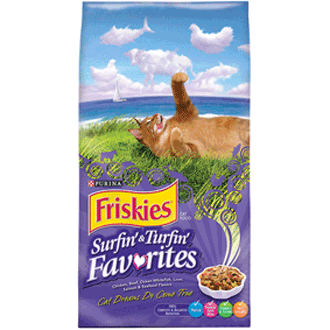 Purina Friskies Surfin & Turfin Dry Cat Food 2.86kg