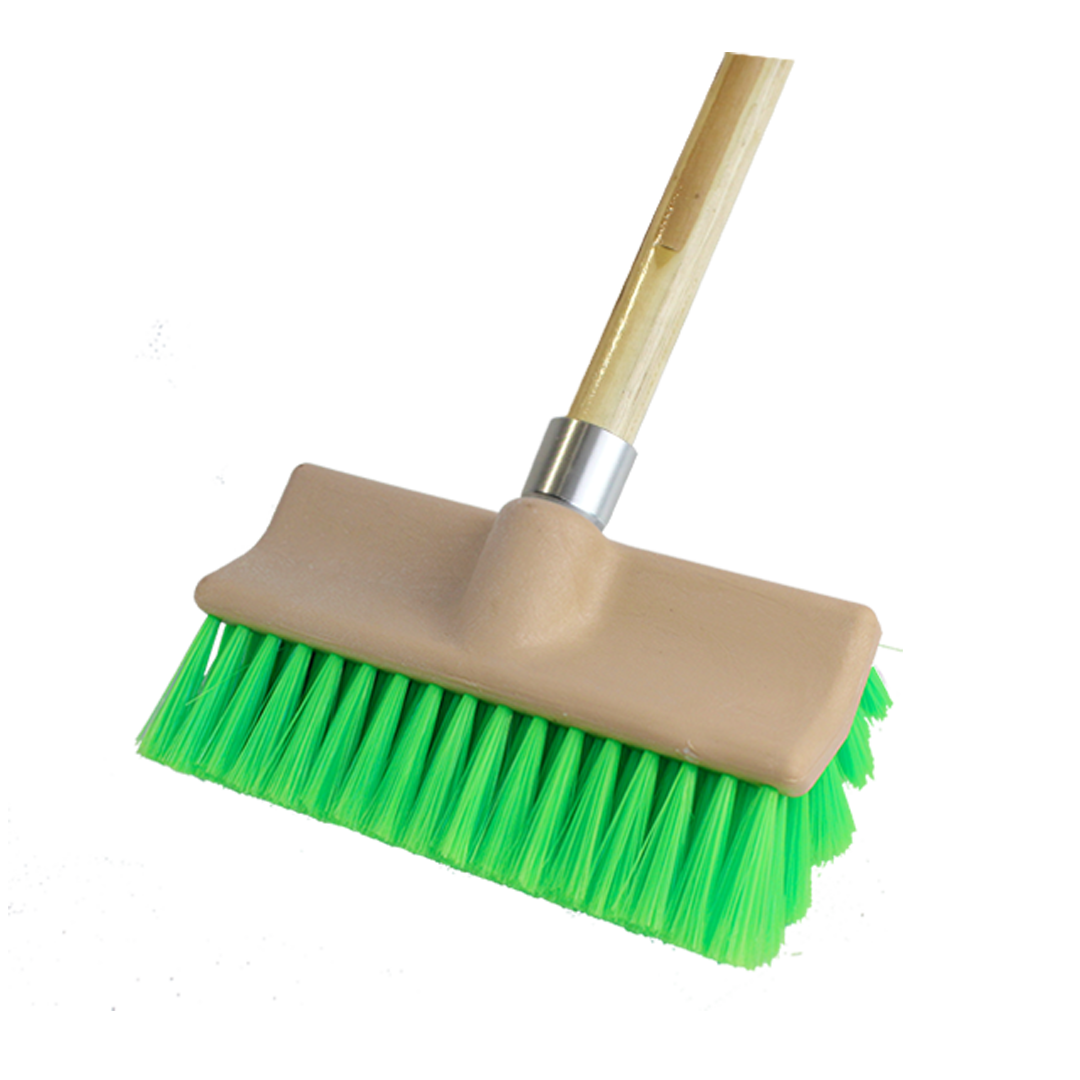 Dual Surface Car Wash Brush With Handle Green