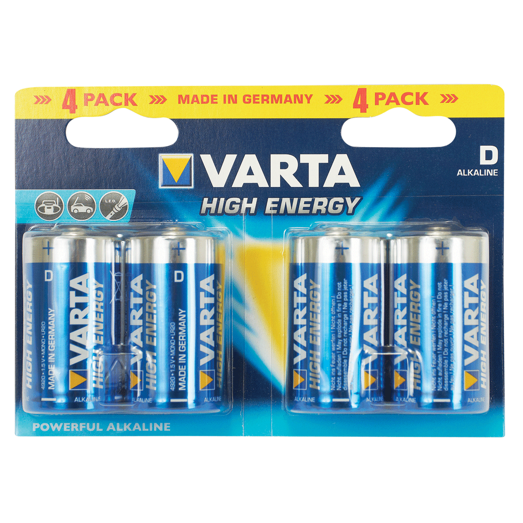 Varta D Alkaline Battery 4 Packet