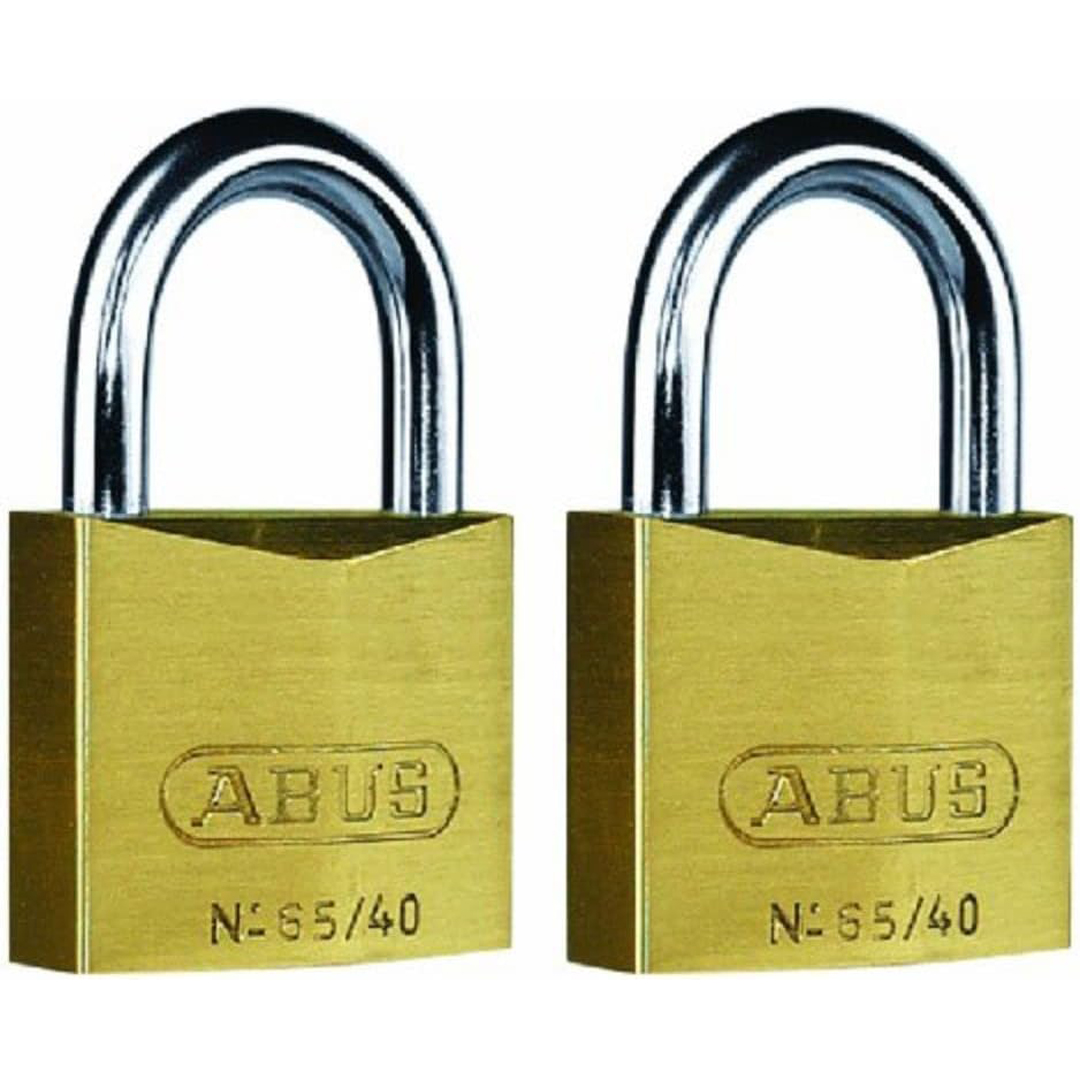 ABUS Padlock Brass Key Lock 40mm 2 Packet