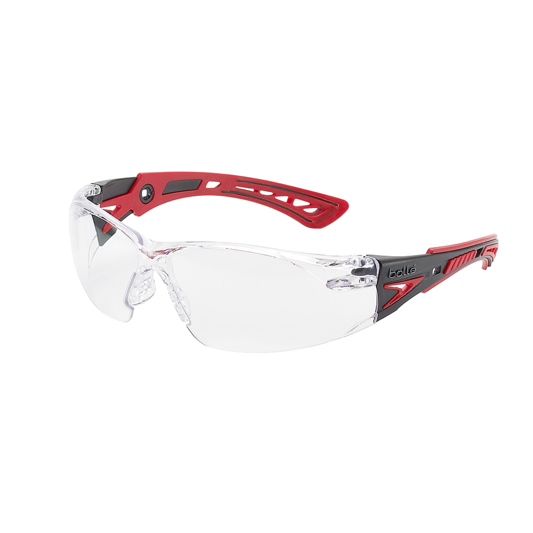 Bolle Rush Plus Protective Glasses Clear Lens Red Black