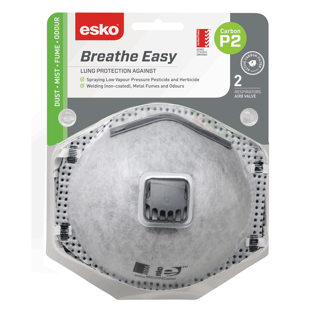 Esko Breathe Easy Mask P2 Valved Carbon Filter 2 Packet