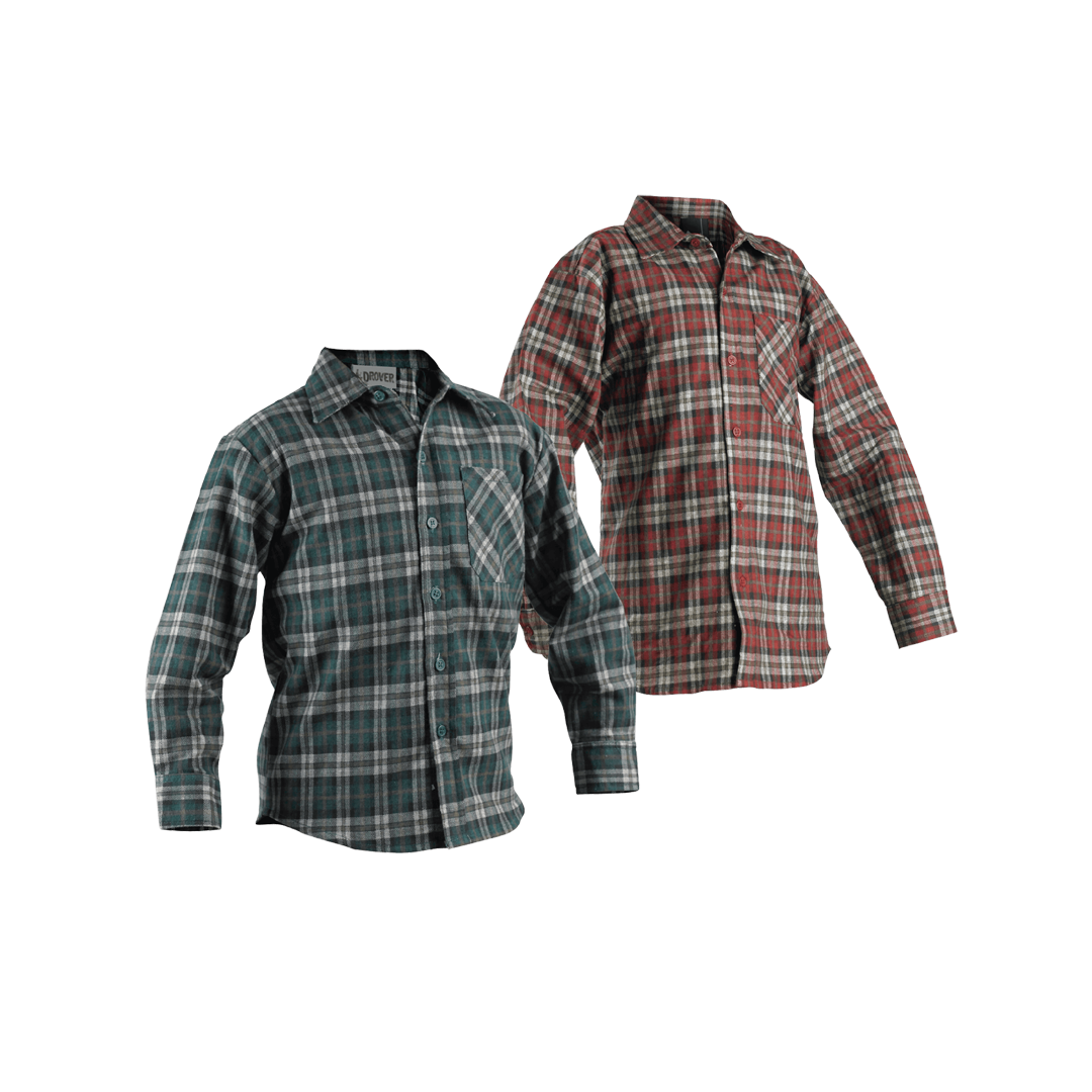 Drover Brushed Cotton Shirt 2 Pack Kids