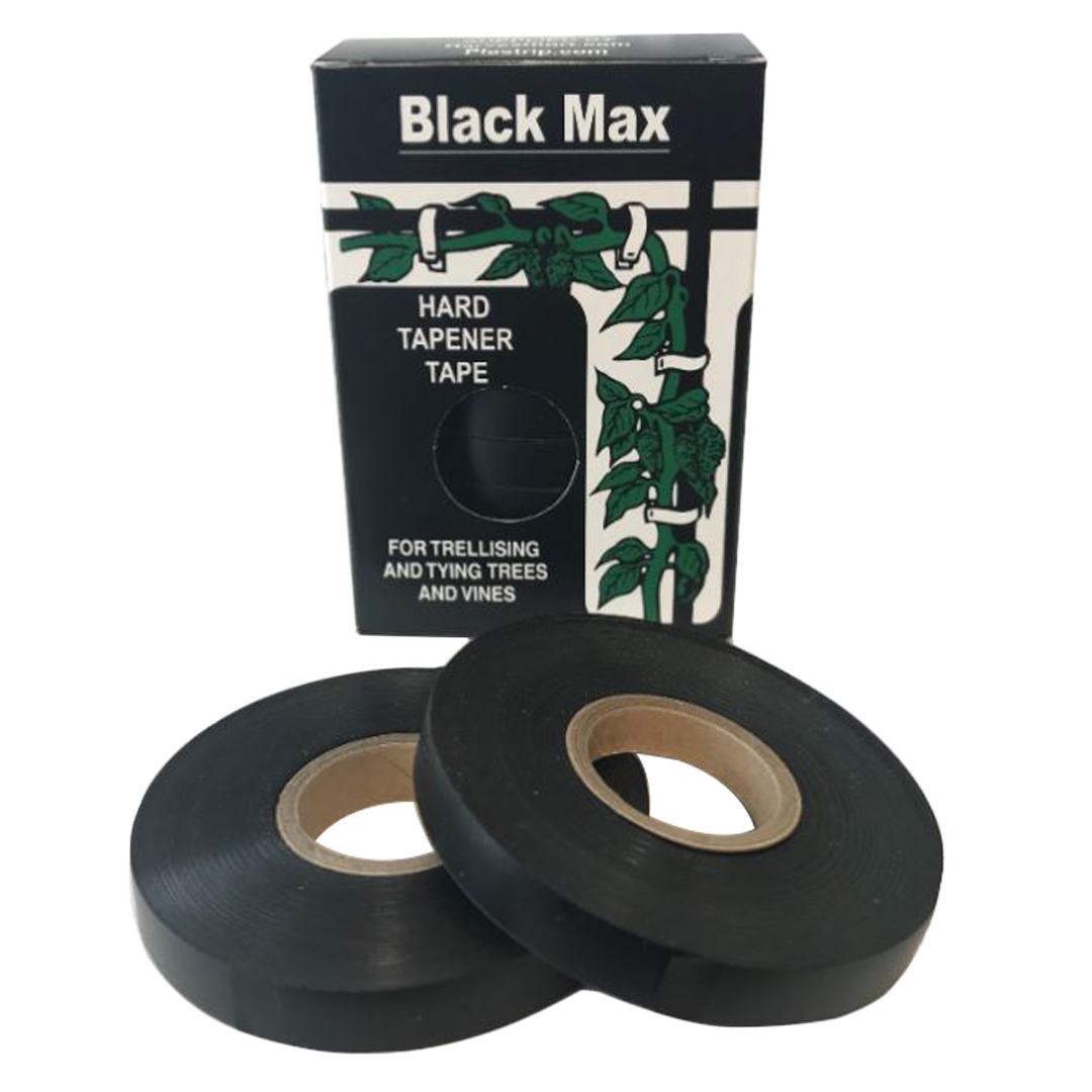 Max Tape 150mic x 26m Black Hard 10pk