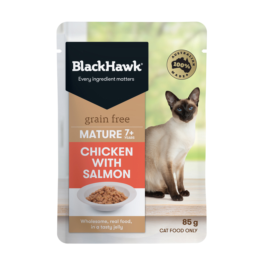 Black Hawk Cat Mature Chick/Salmon 85g