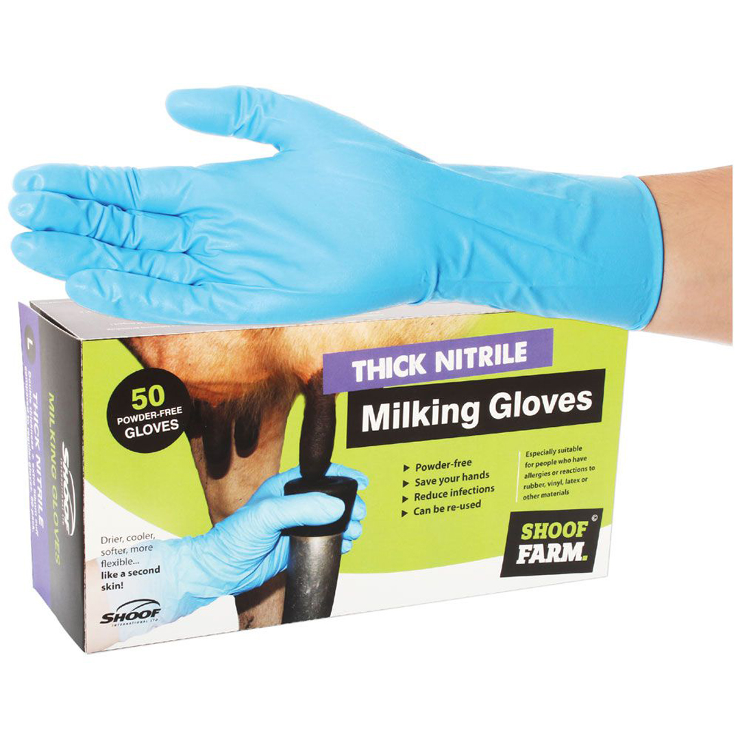 Shoof Milking Gloves Thick Nitrile 50 Pack