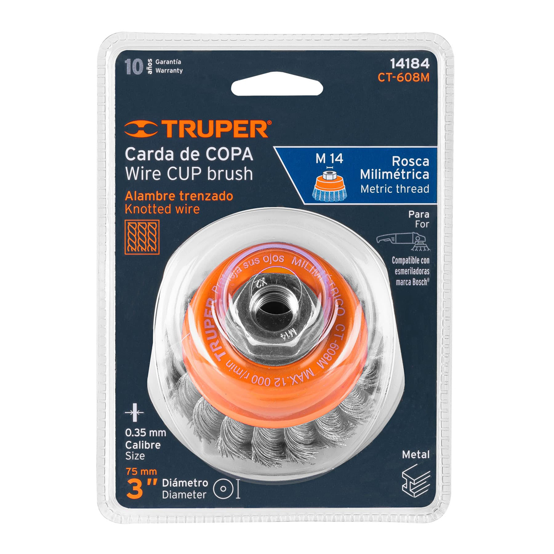 Truper Wire Cup Brush Twisted 75mm