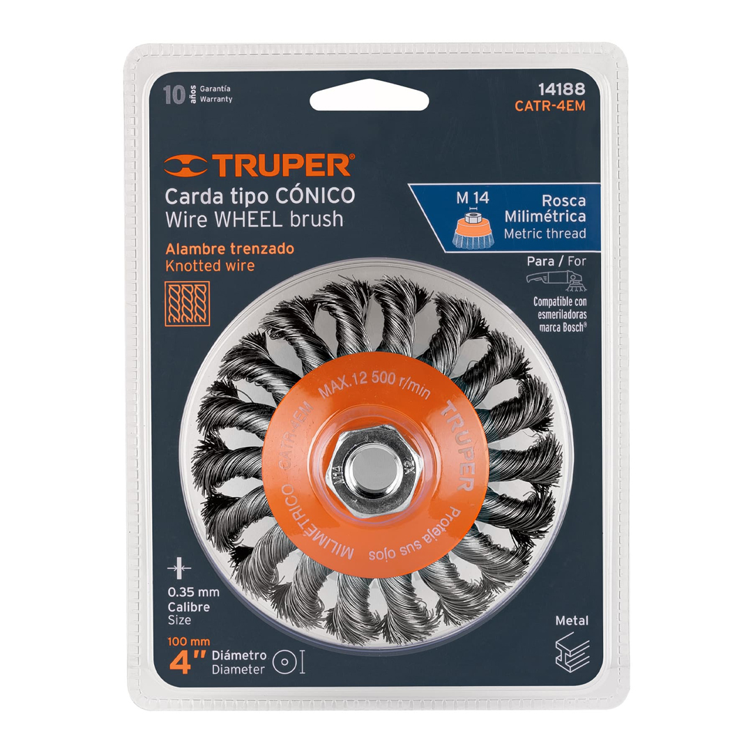Truper Wire Wheel Brush Twist Knot 100mm