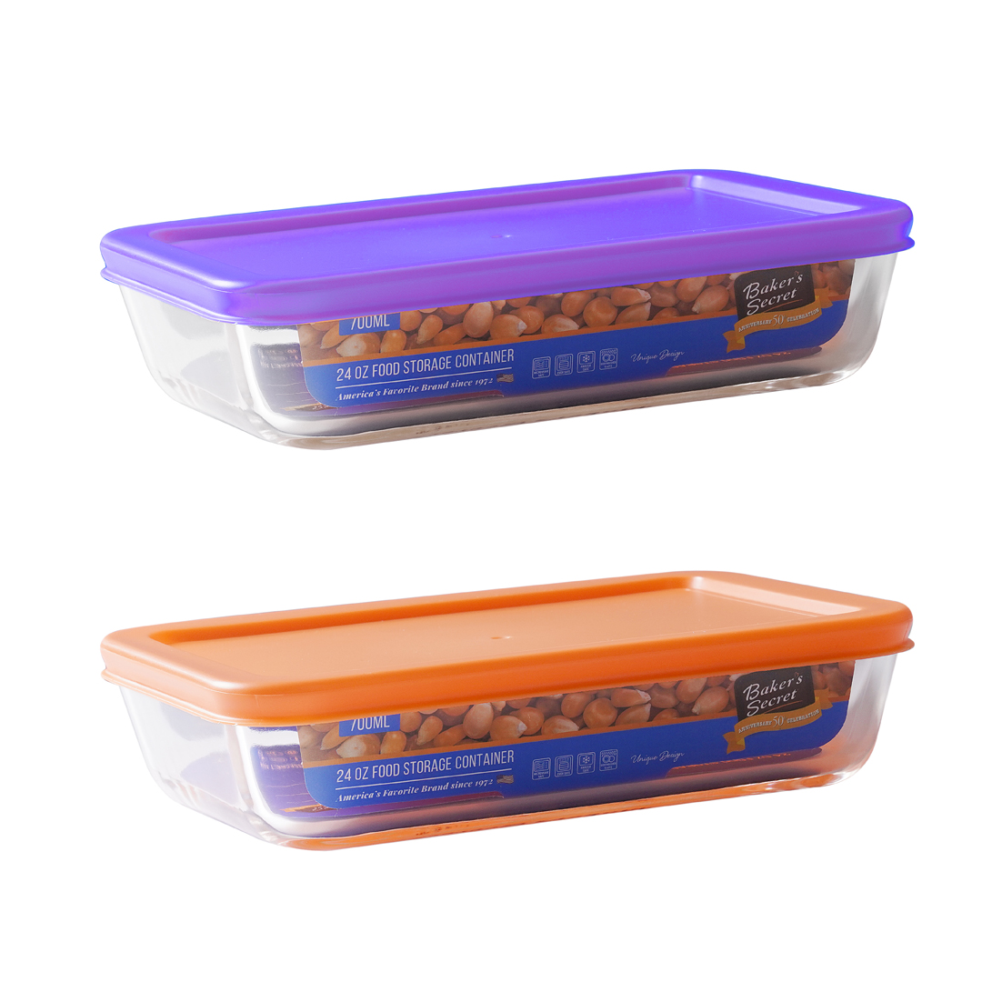 Bakers Secret Food Container Rectangle Glass 700ml