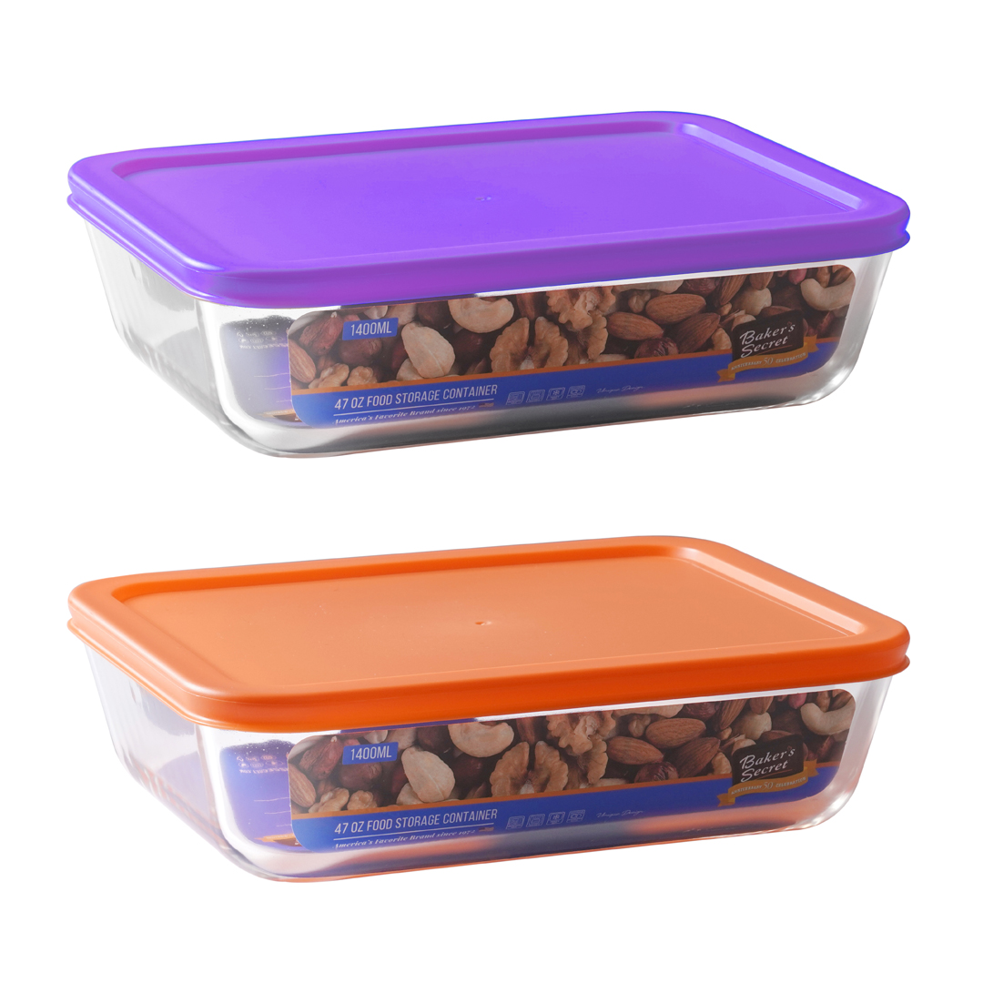 Bakers Secret Food Container Rectangle Glass 1400ml