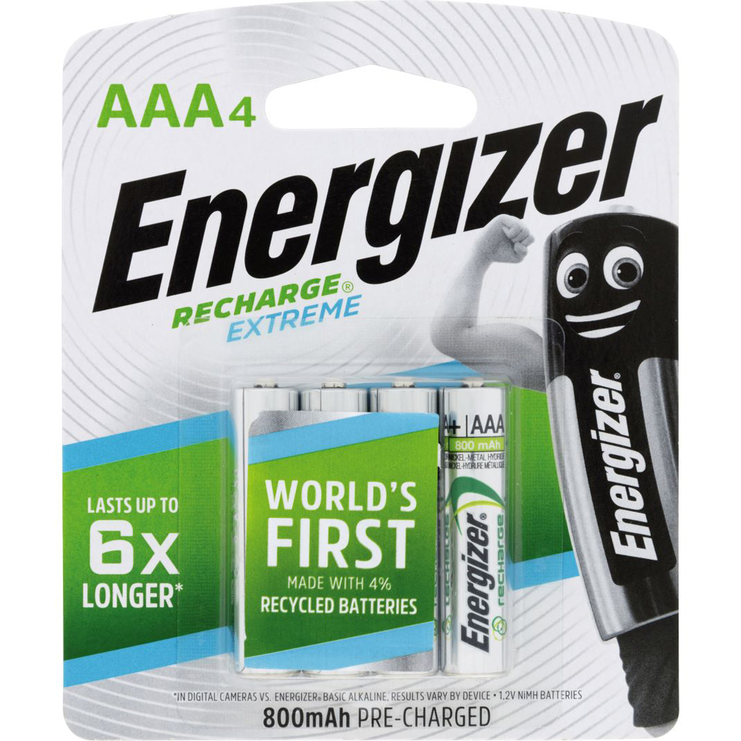 Energizer Recharge Batteries AAA 4 Packet