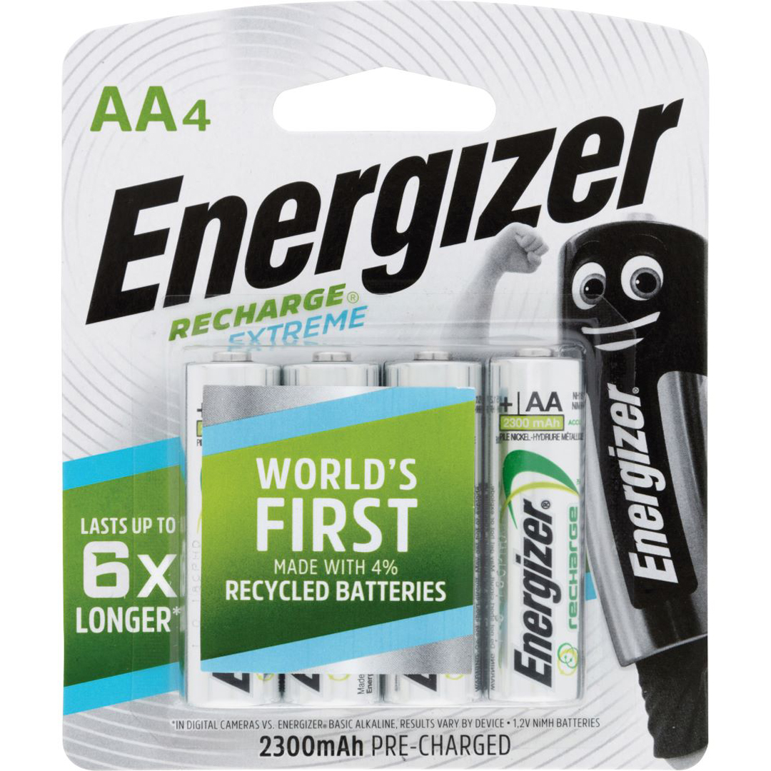 Energizer Recharge Batteries AA 4 Packet