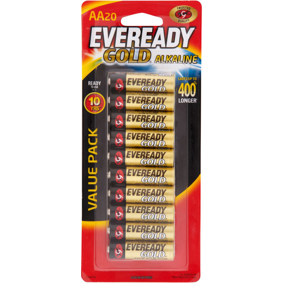 Eveready Gold Batteries AA 20 Packet