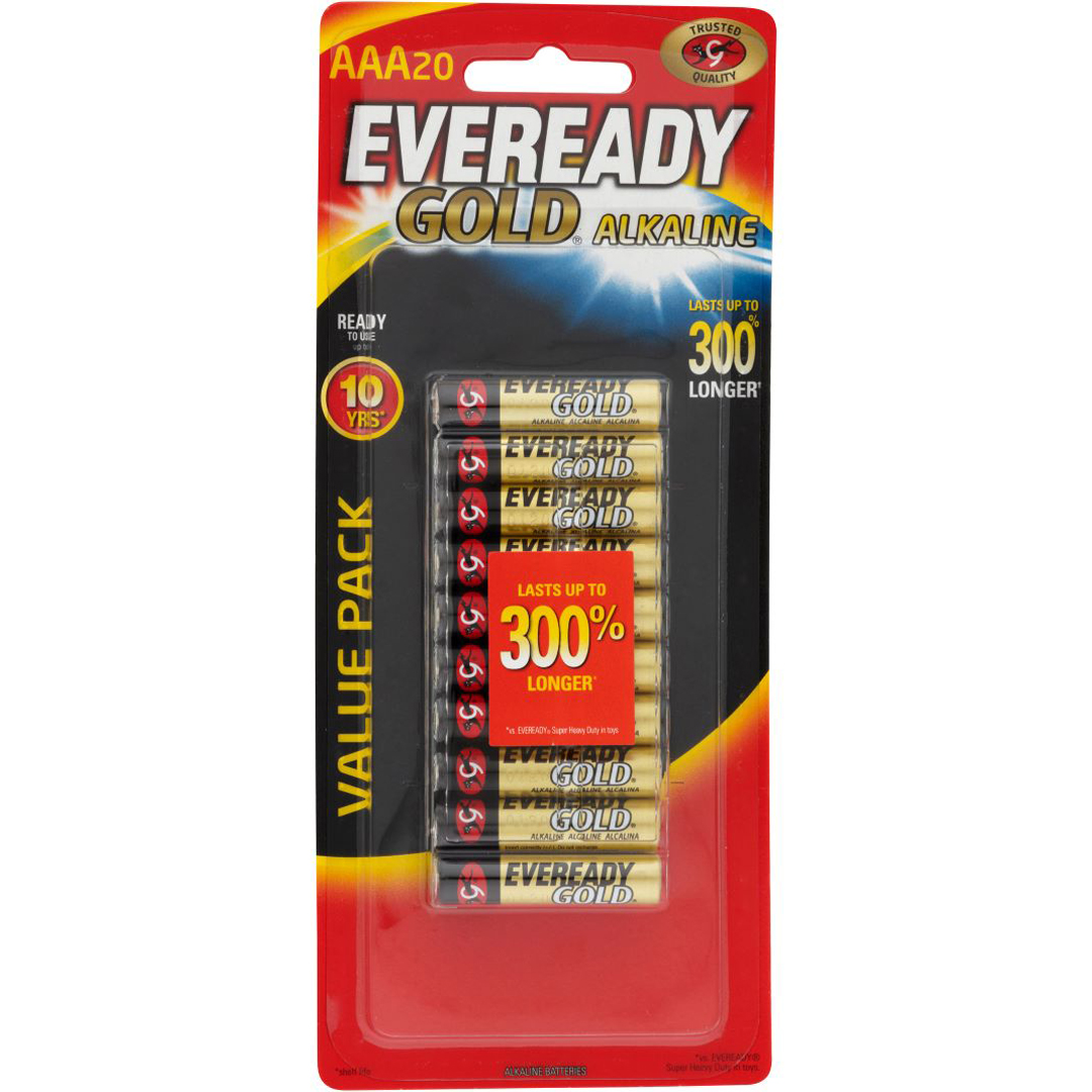 Eveready Gold Batteries AAA 20 Packet
