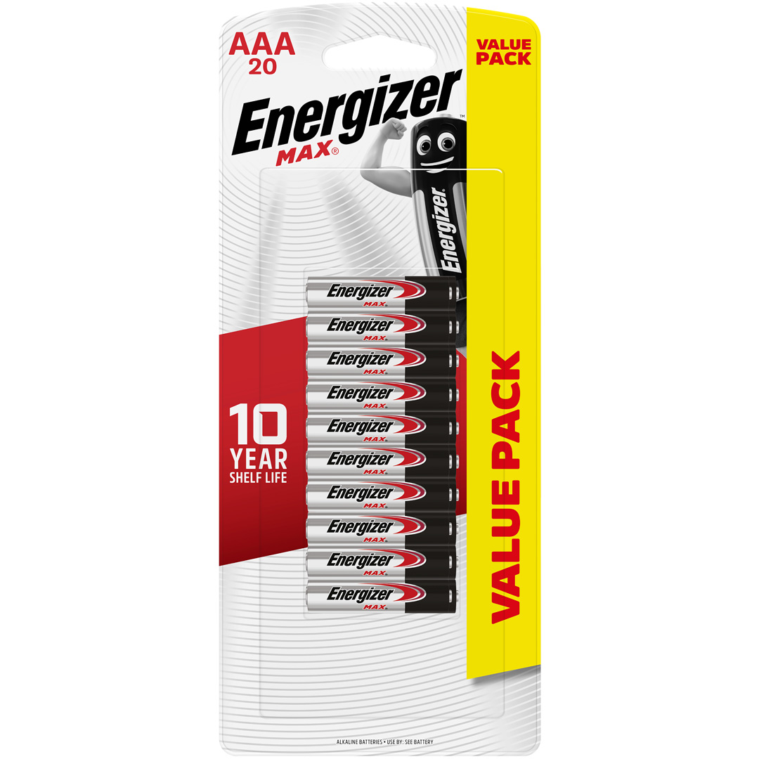 Energizer Max Batteries AAA 20 Packet