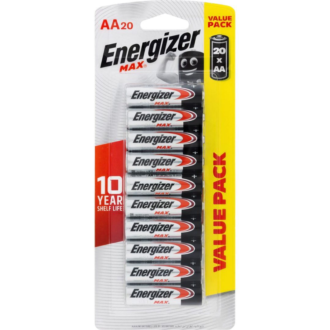 Energizer Max Batteries AA 20 Packet