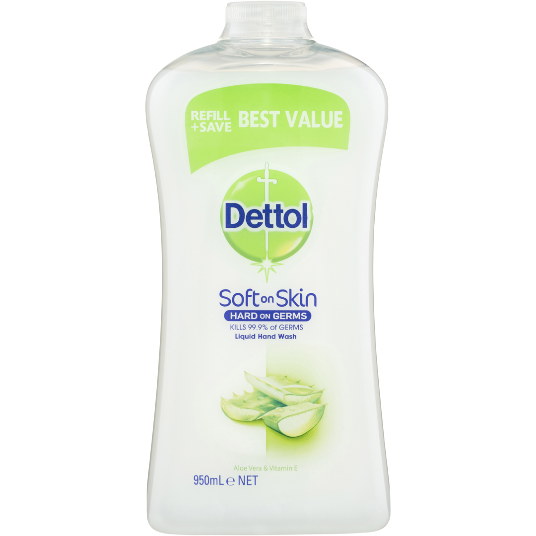 Dettol Antibac Liquid Hand Wash Aloe Vera Vit E Refill 950ml
