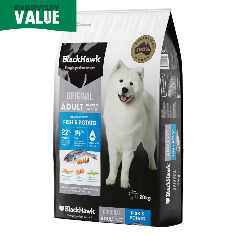 Black hawk dog food 20kg fish and potato outlet