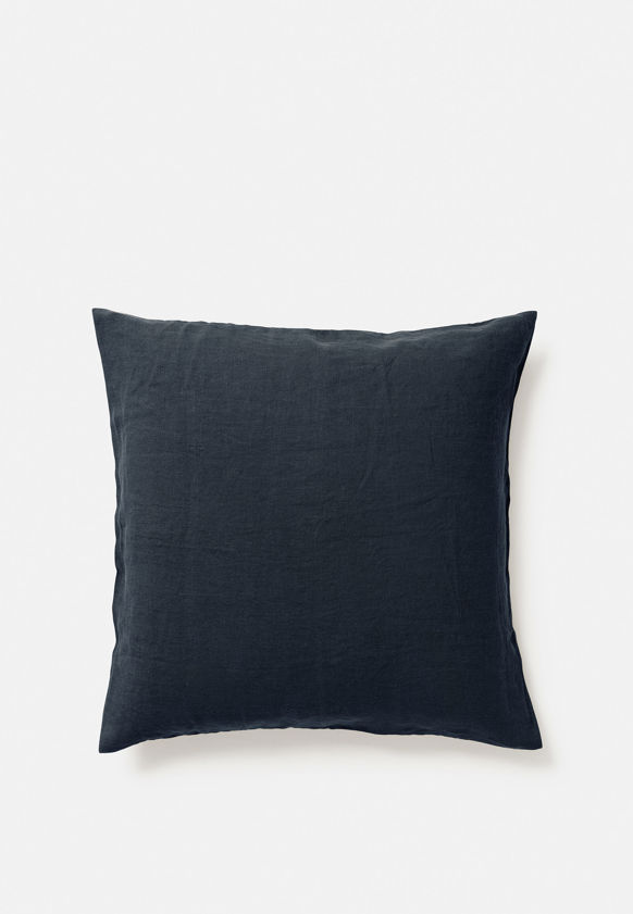 Blue Black Linen Euro Pillowcase