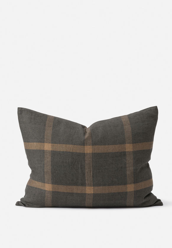 Grid Woven Linen Cushion Cover