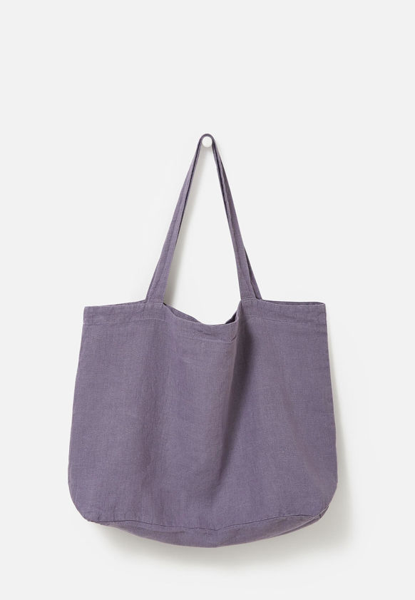 Merci - Cotton Tote Bag - Purple & Burgundy