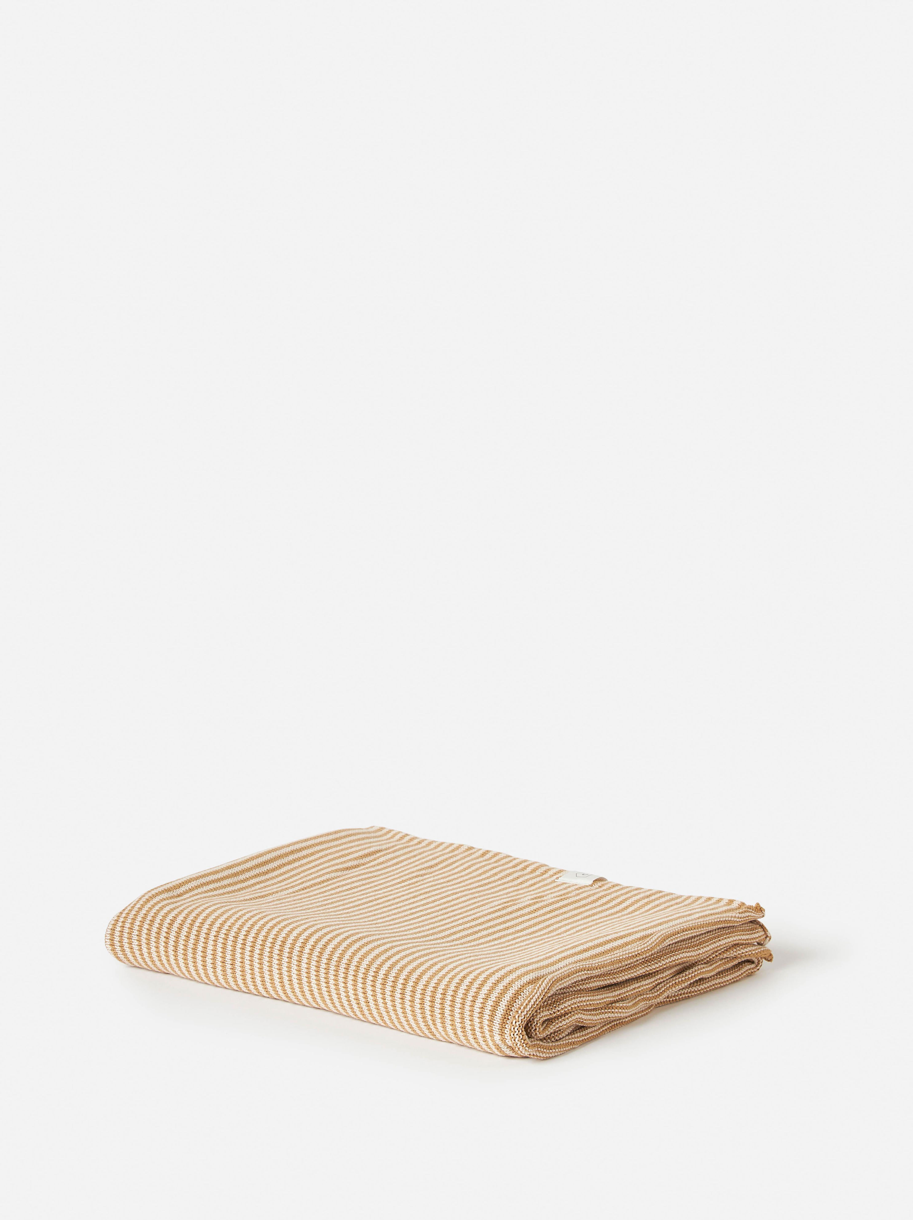 Pinstripe Cotton Knit Cot Blanket