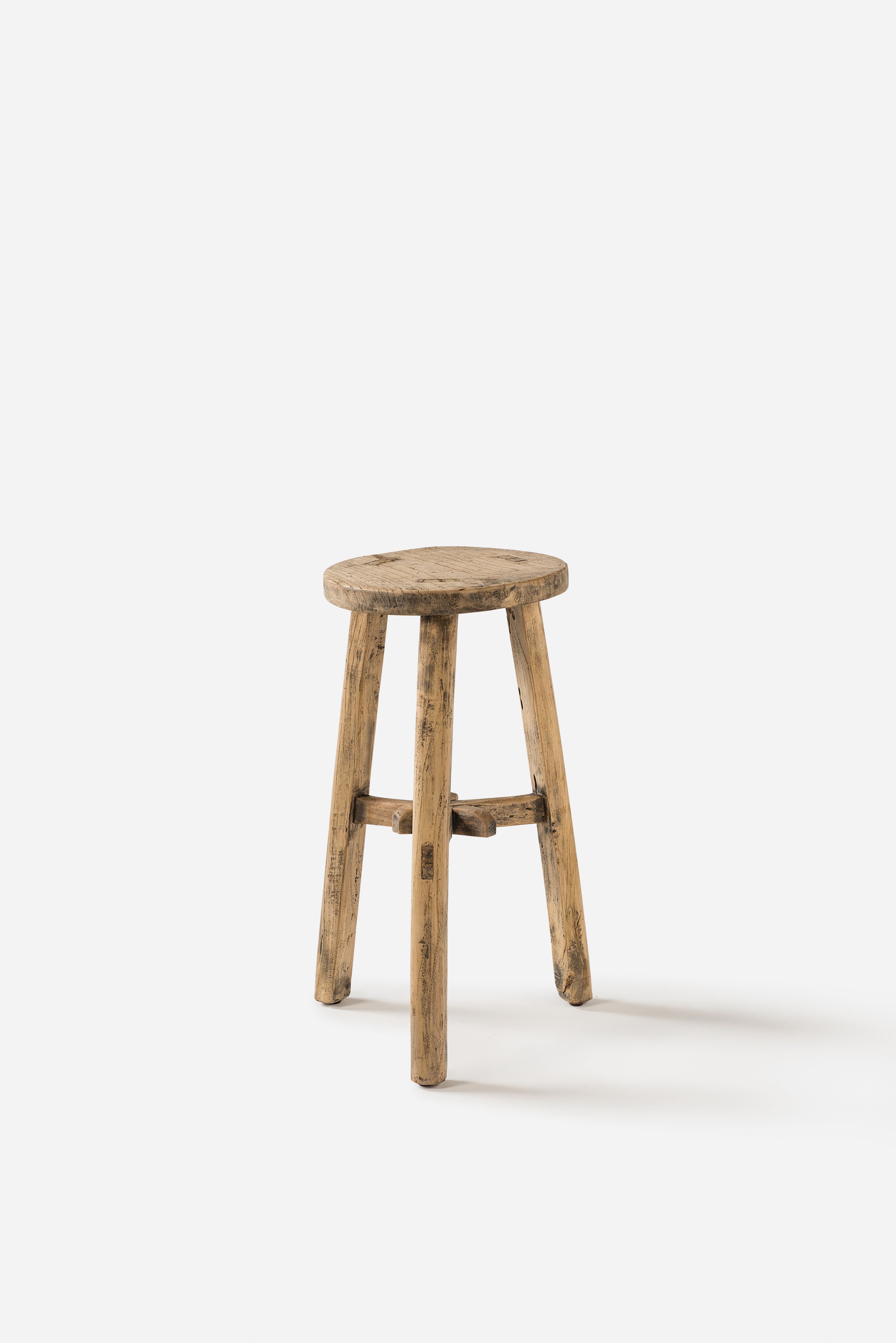 Elm Wood Antique Round Stool