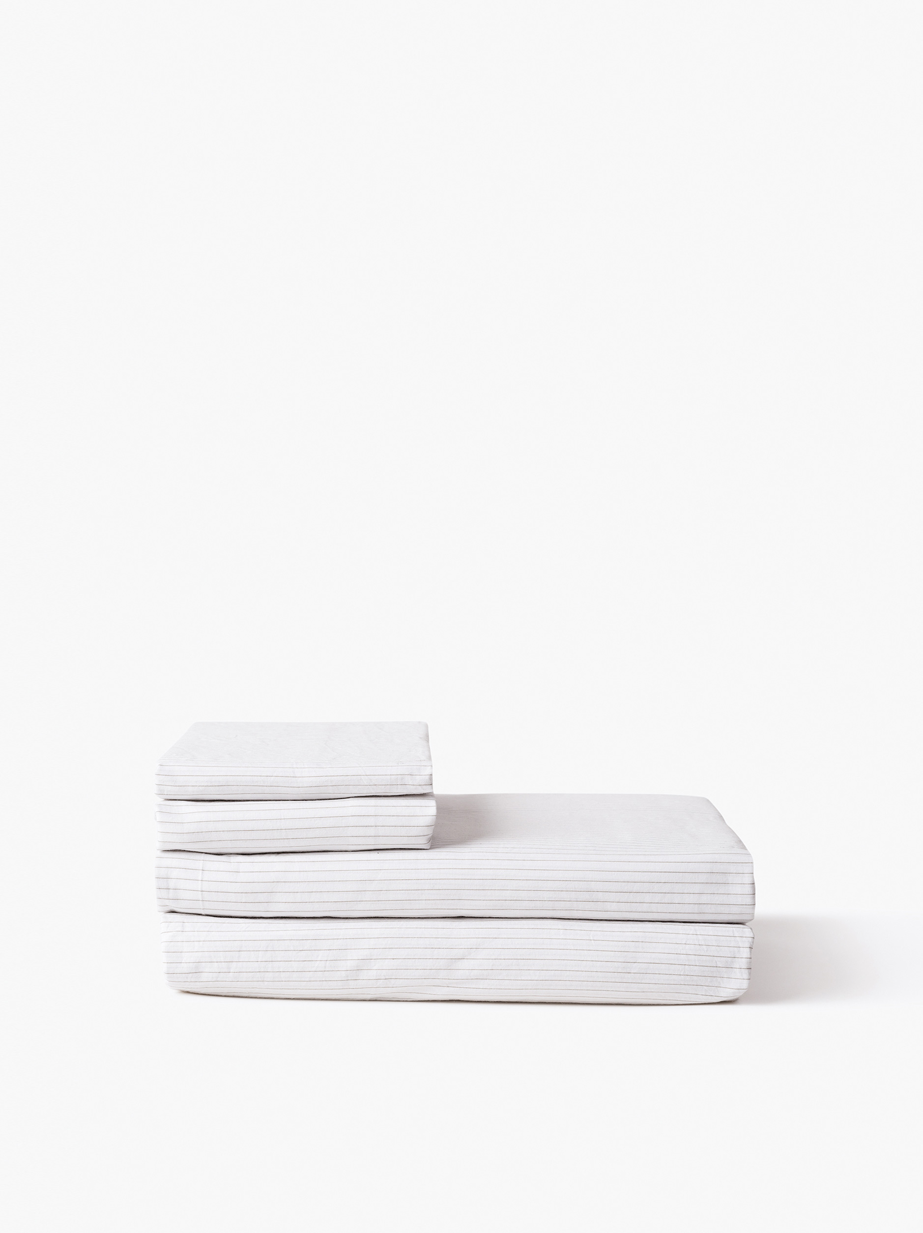 Organic Cotton Flat Sheet - Cream Stripe