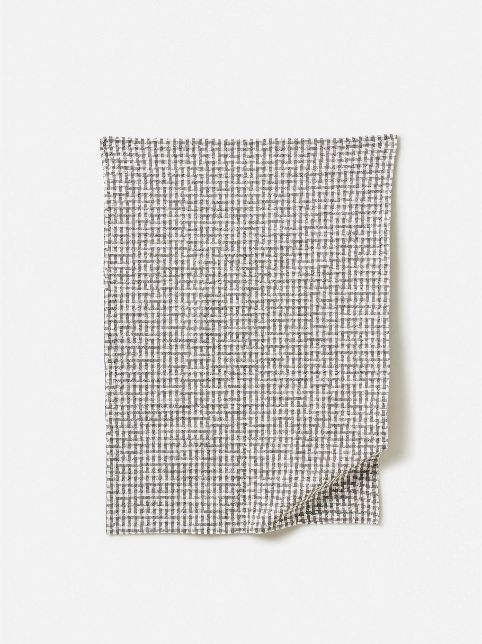 Gingham Washed Cotton Tea Towel
