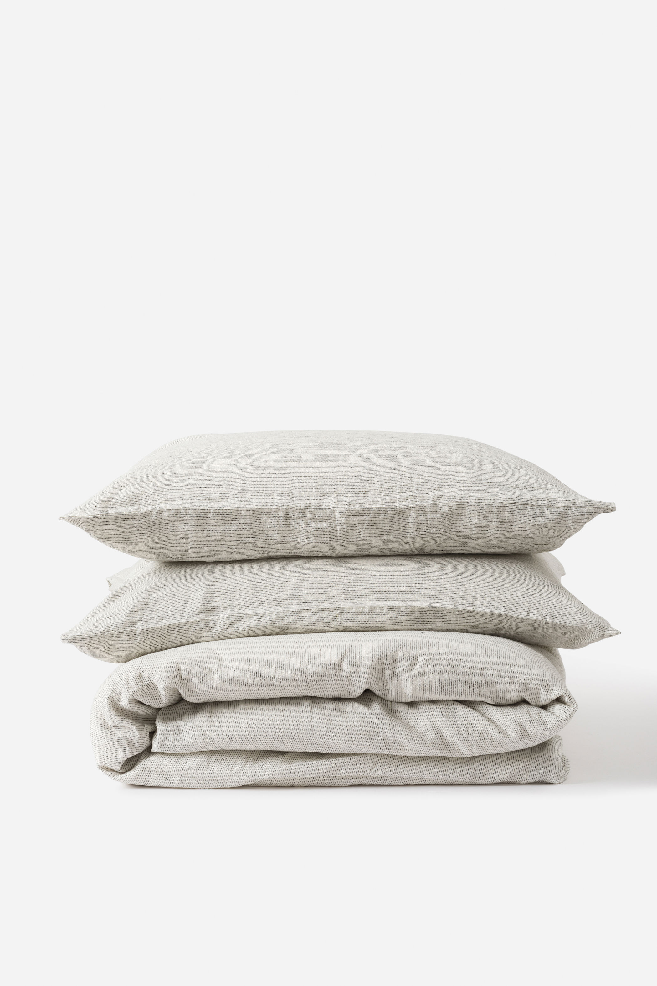 Pinstripe Linen Duvet Cover