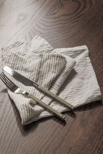 Pinstripe Linen Tablecloth