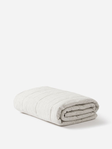 Pinstripe Linen Quilted Blanket