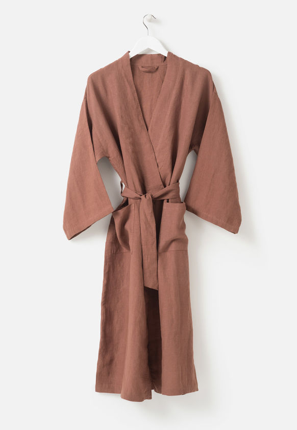 Plum Linen Robe
